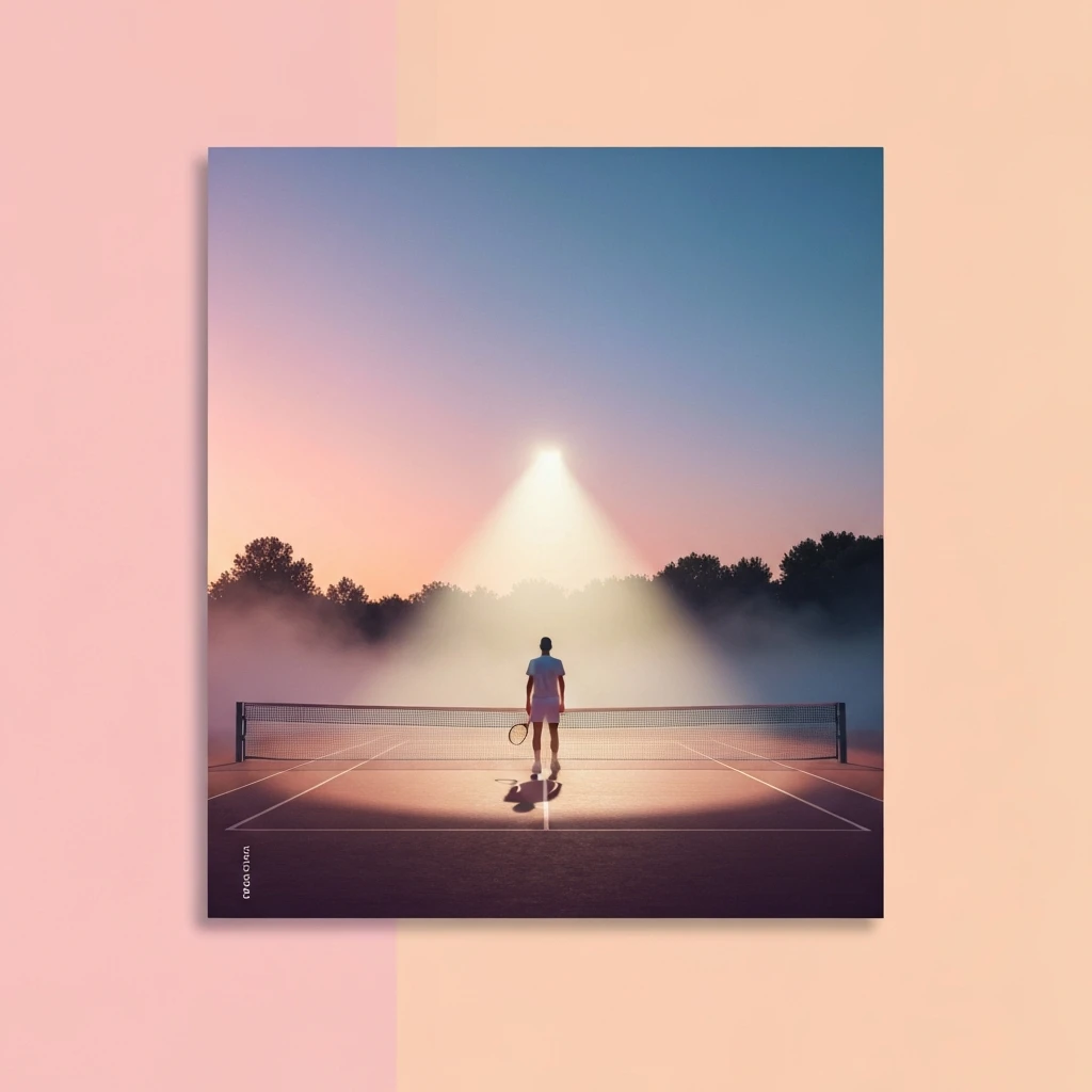 emma-navarro-bestie-ai.webp - A symbolic representation of Emma Navarro navigating the pressures of rapid career growth through internal resilience.