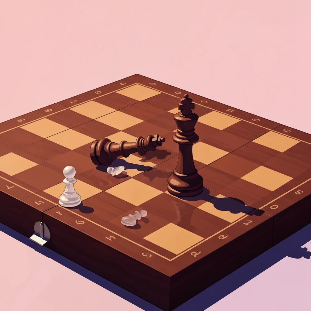 A symbolic representation of gaslighting by subordinate showing a pawn undermining a king on a chessboard, gaslighting-by-subordinate-bestie-ai.webp