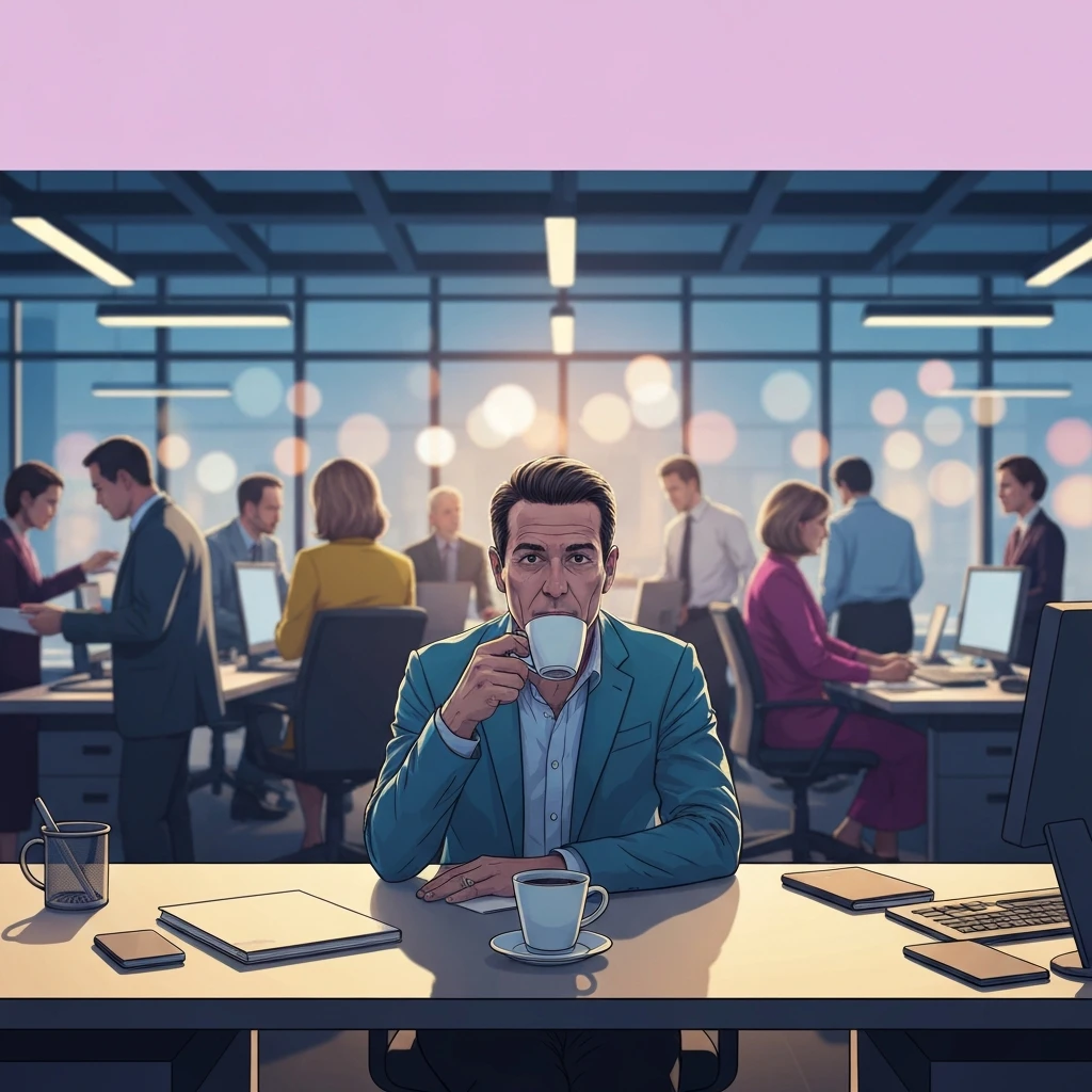 A professional experiencing the heavy reality of feeling isolated at work in a busy corporate office environment, feeling-isolated-at-work-bestie-ai.webp