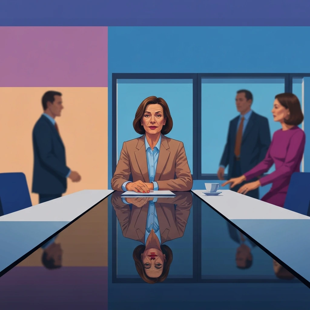 A woman feeling ignored in meetings while maintaining her professional dignity-bestie-ai.webp