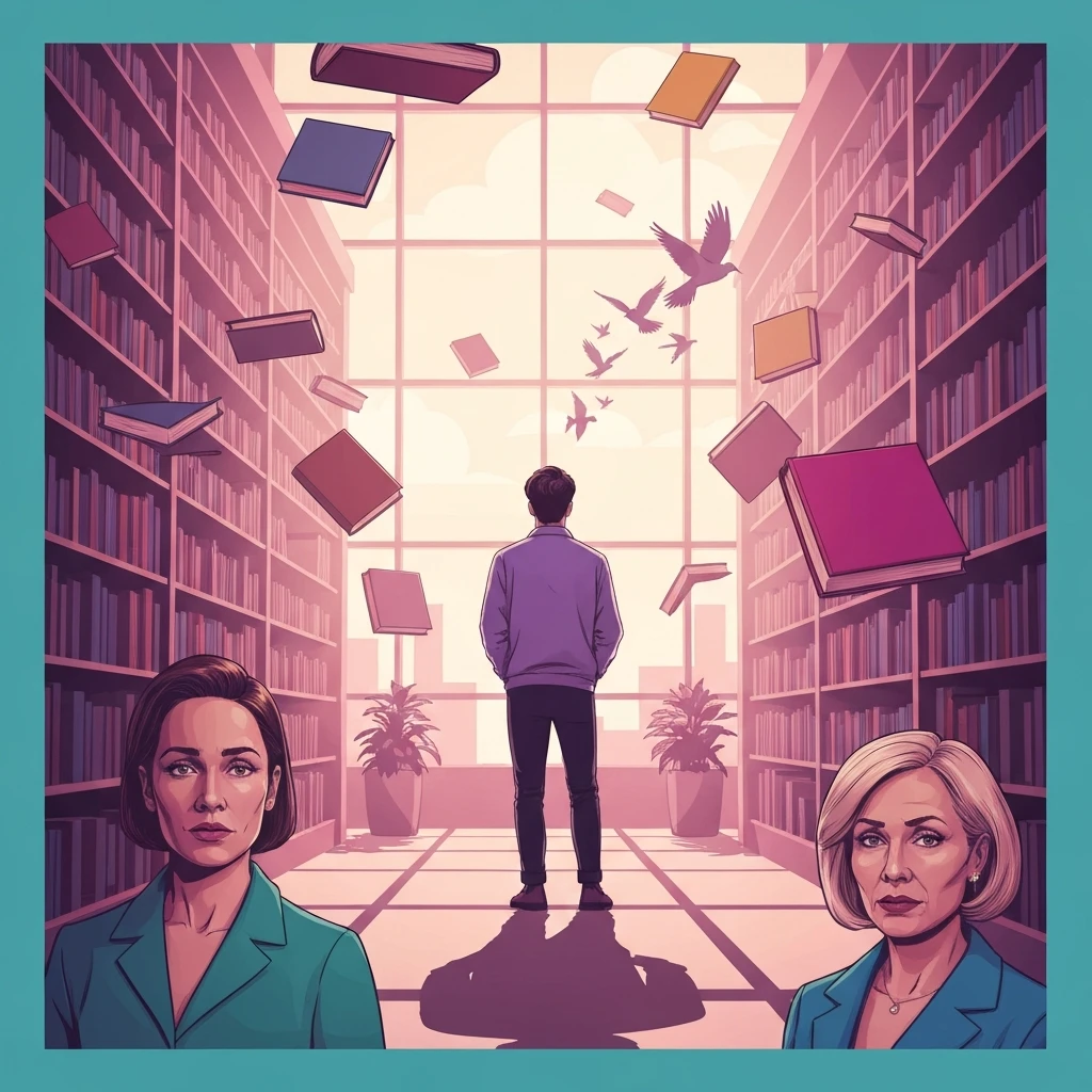 A metaphorical scene representing identity crisis duration and recovery-bestie-ai.webp