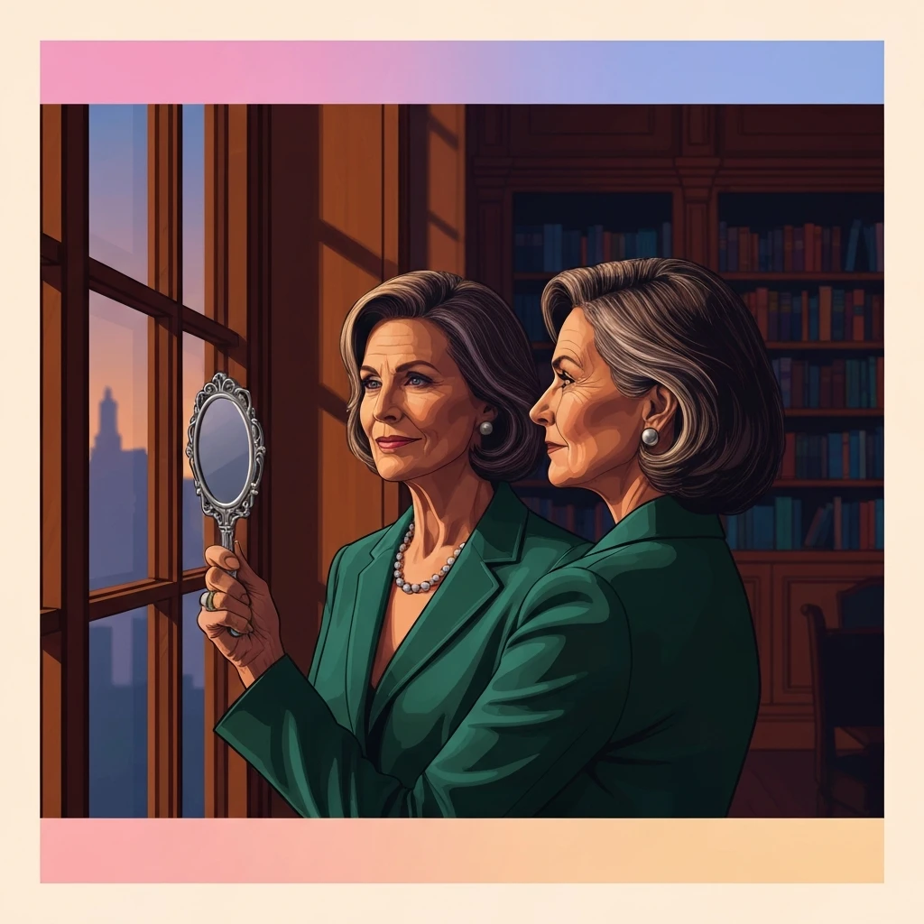 A mature woman practicing self-acceptance while coping with losing looks as you age-bestie-ai.webp