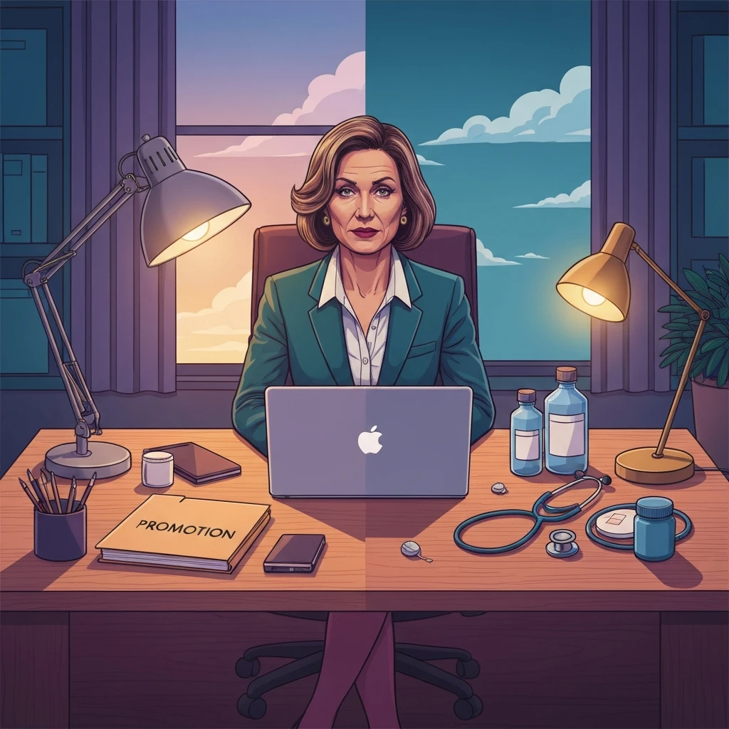 A visual representation of caregiving and career development showing the dual life of a working professional managing home healthcare-bestie-ai.webp