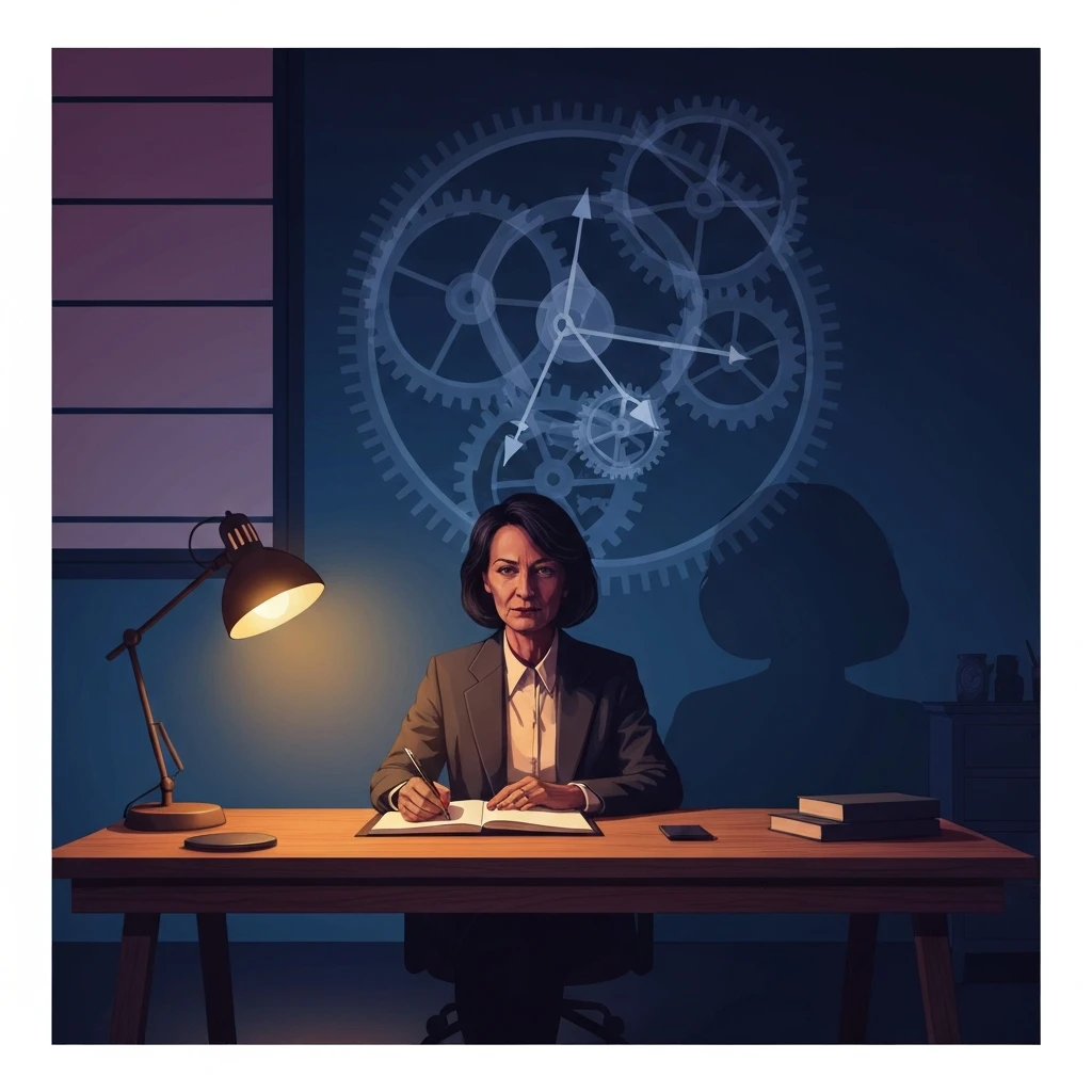 psychology-of-fear-of-failure-at-work-bestie-ai.webp. A professional reflecting on the psychology of fear of failure at work while sitting at a quiet office desk.