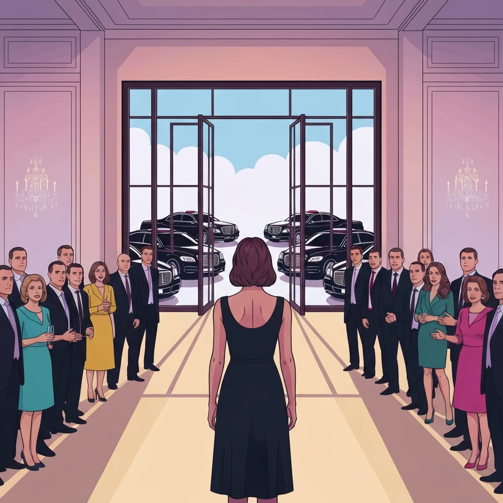 Her Family novel reimagined: The moment the hidden billionaire heiress reveals her true identity to her shocked in-laws at a grand banquet.